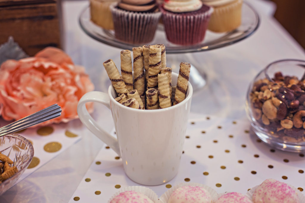 hazel nut chocolate wafers in mug