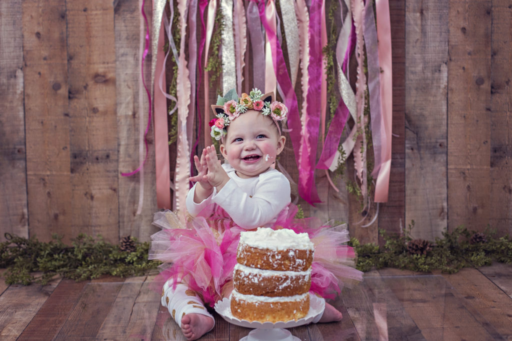first birthday whimsical woodland smash cake