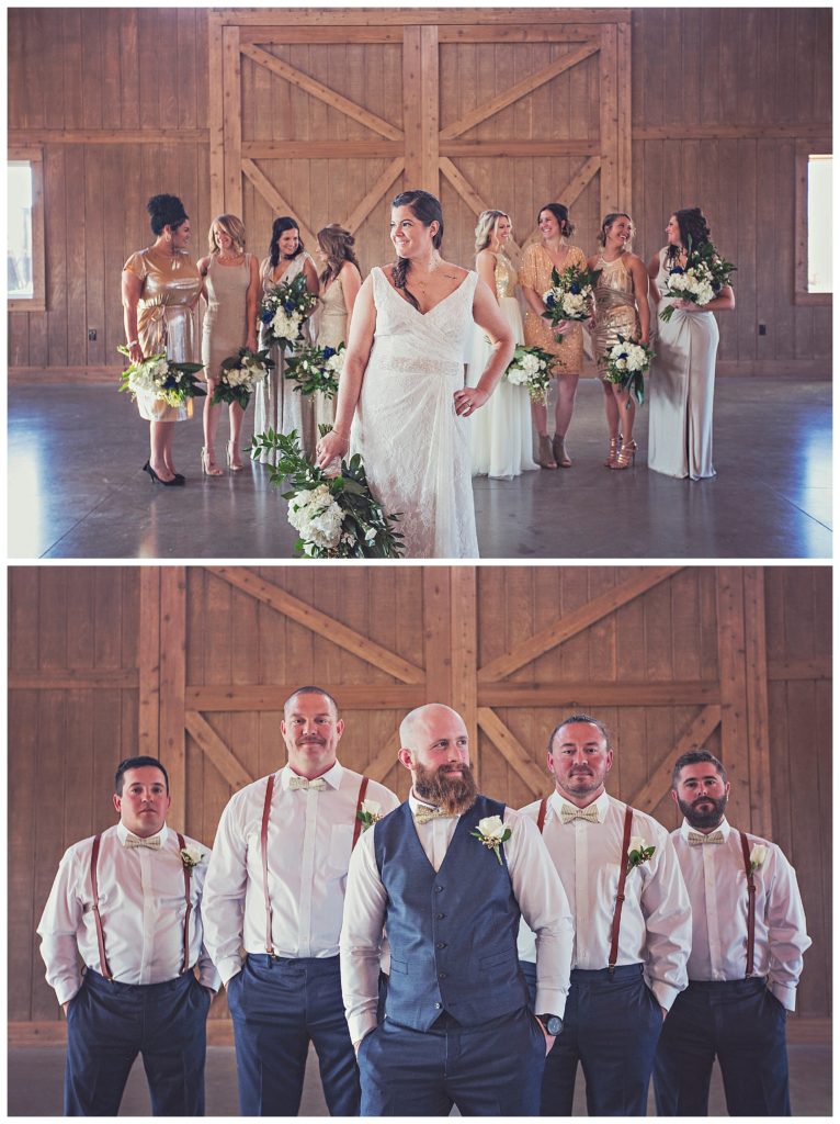 bridal party photos on wedding day