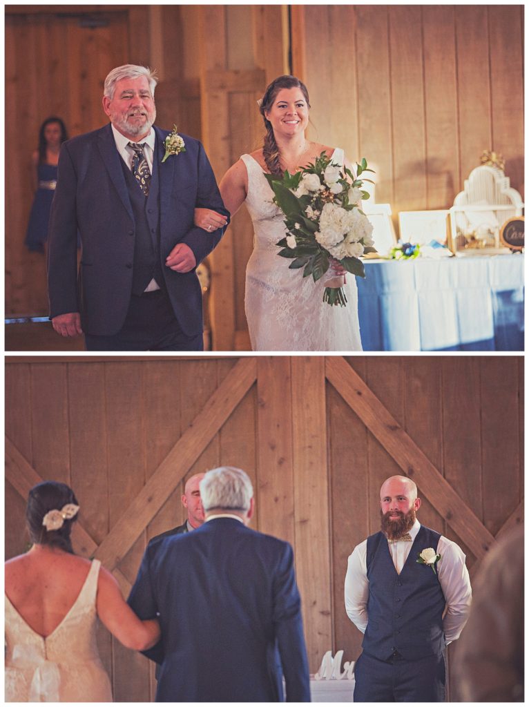 father walking daughter down isle