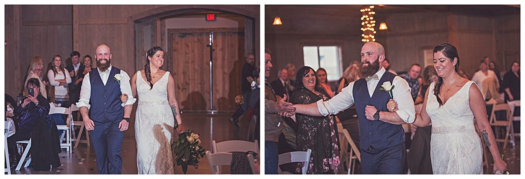 bride and groom entrance during reception