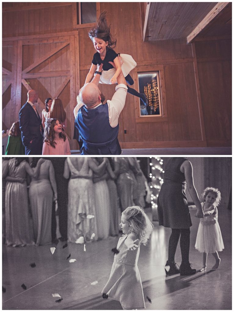 kids and wedding reception dancing