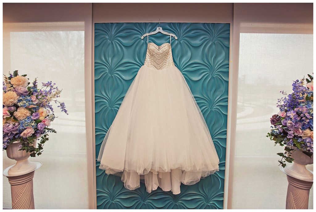 detail image of bridal gown