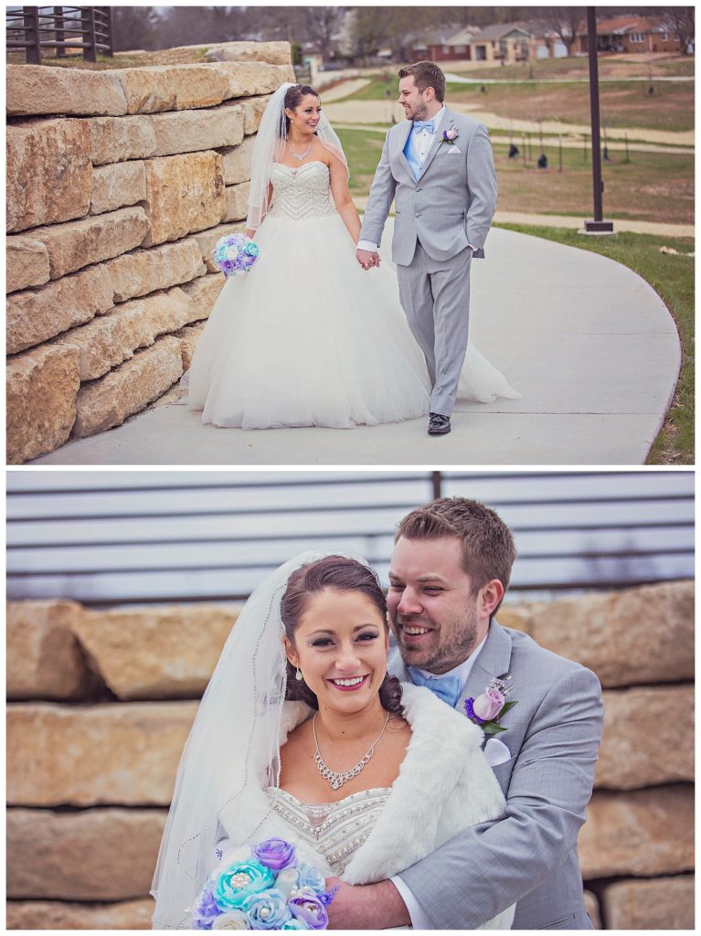 bride and groom on their wedding day