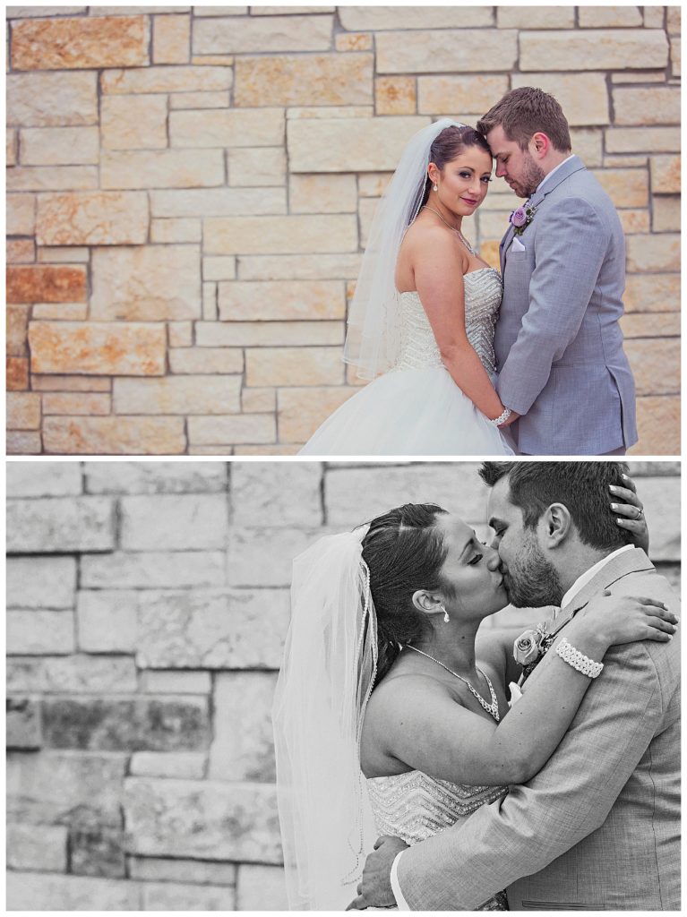the bride and groom on their wedding day