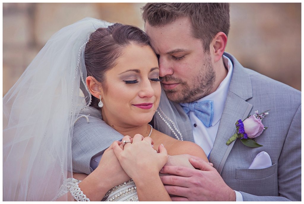 the bride and groom on their wedding day