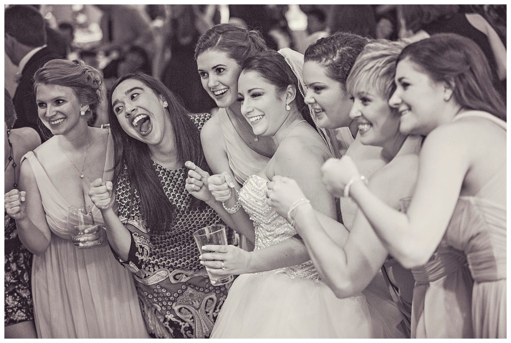 bride taking a pictures with her friends during reception