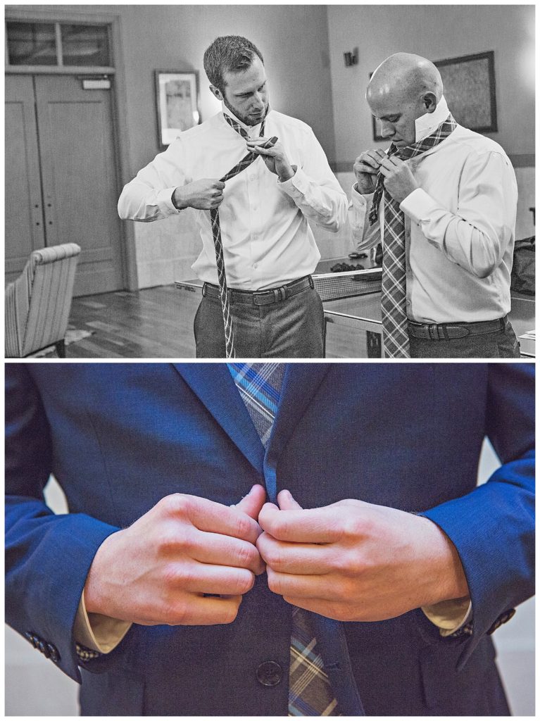 Groom getting ready before the wedding