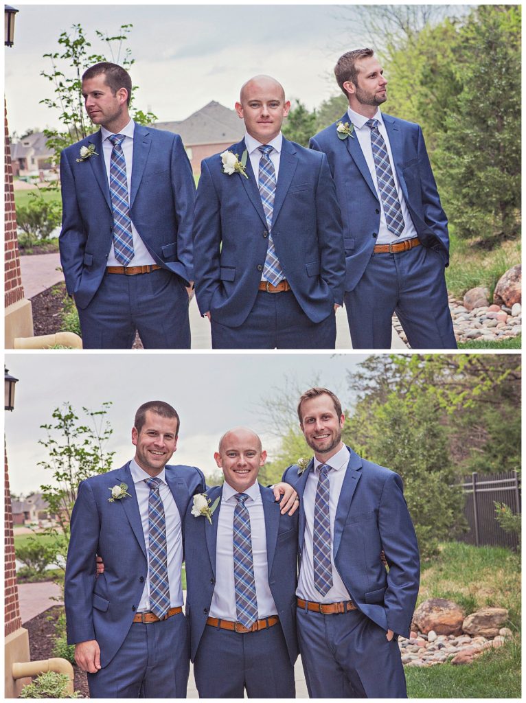 groom with his two groomsmen