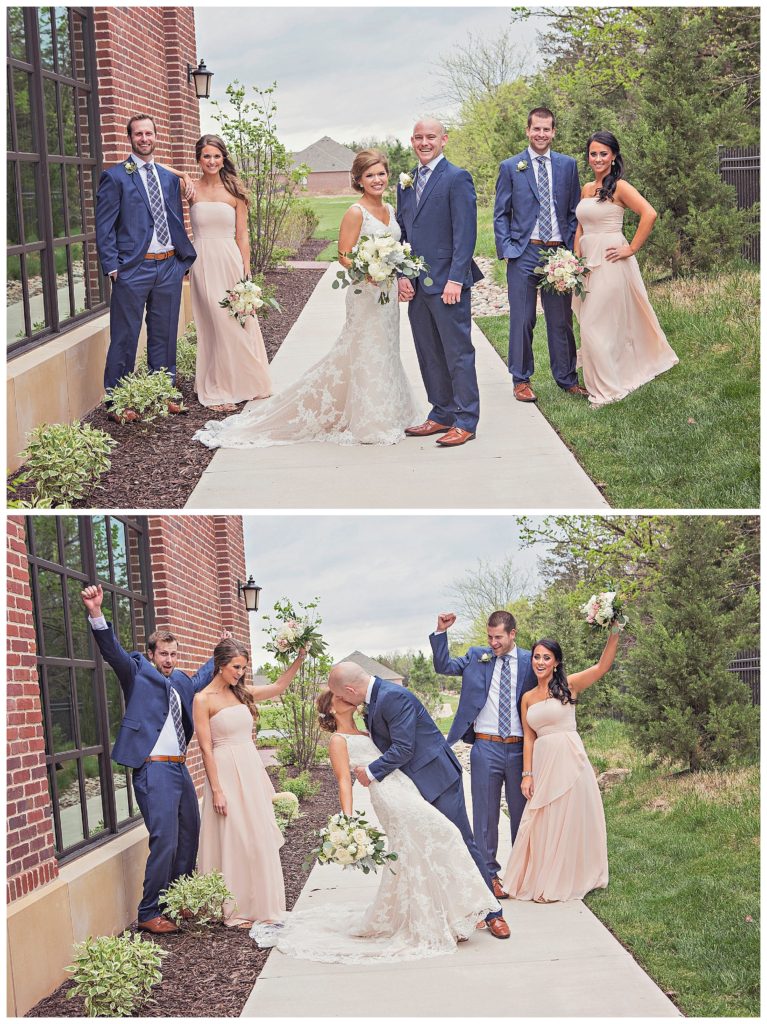 wedding party celebrating in pictures