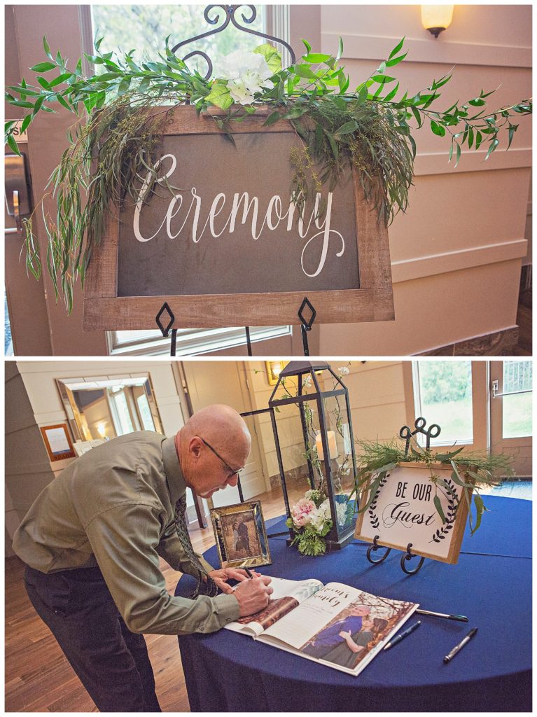 ceremony decor with guest book signing