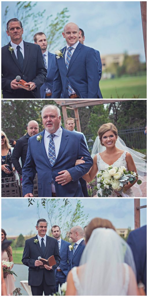 bride walking down the isle with her dad