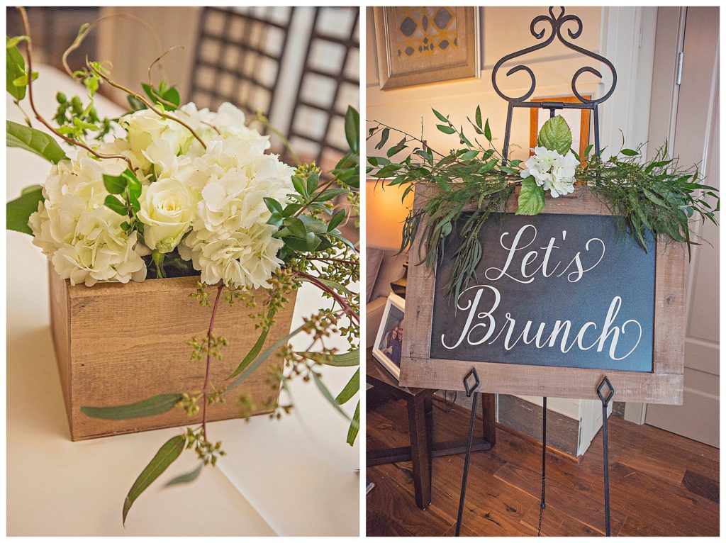 decor at a brunch wedding reception