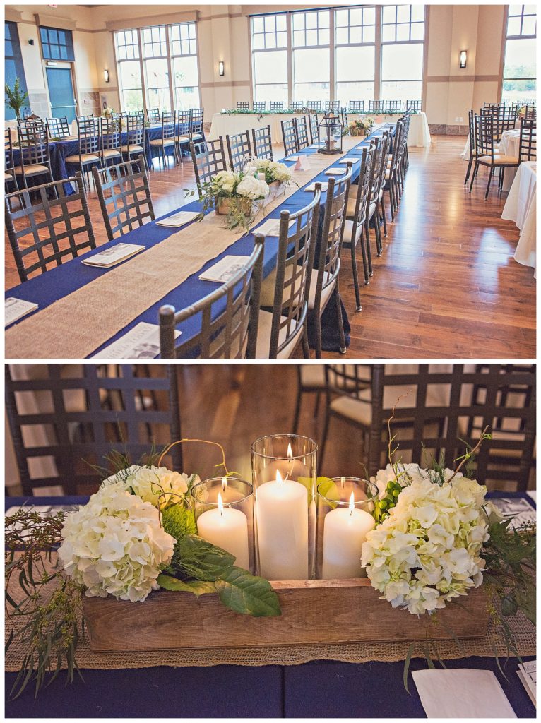 decor at a morning wedding reception