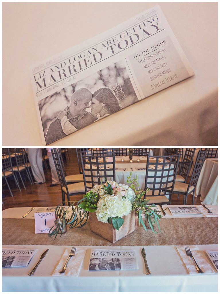 early morning wedding reception decor