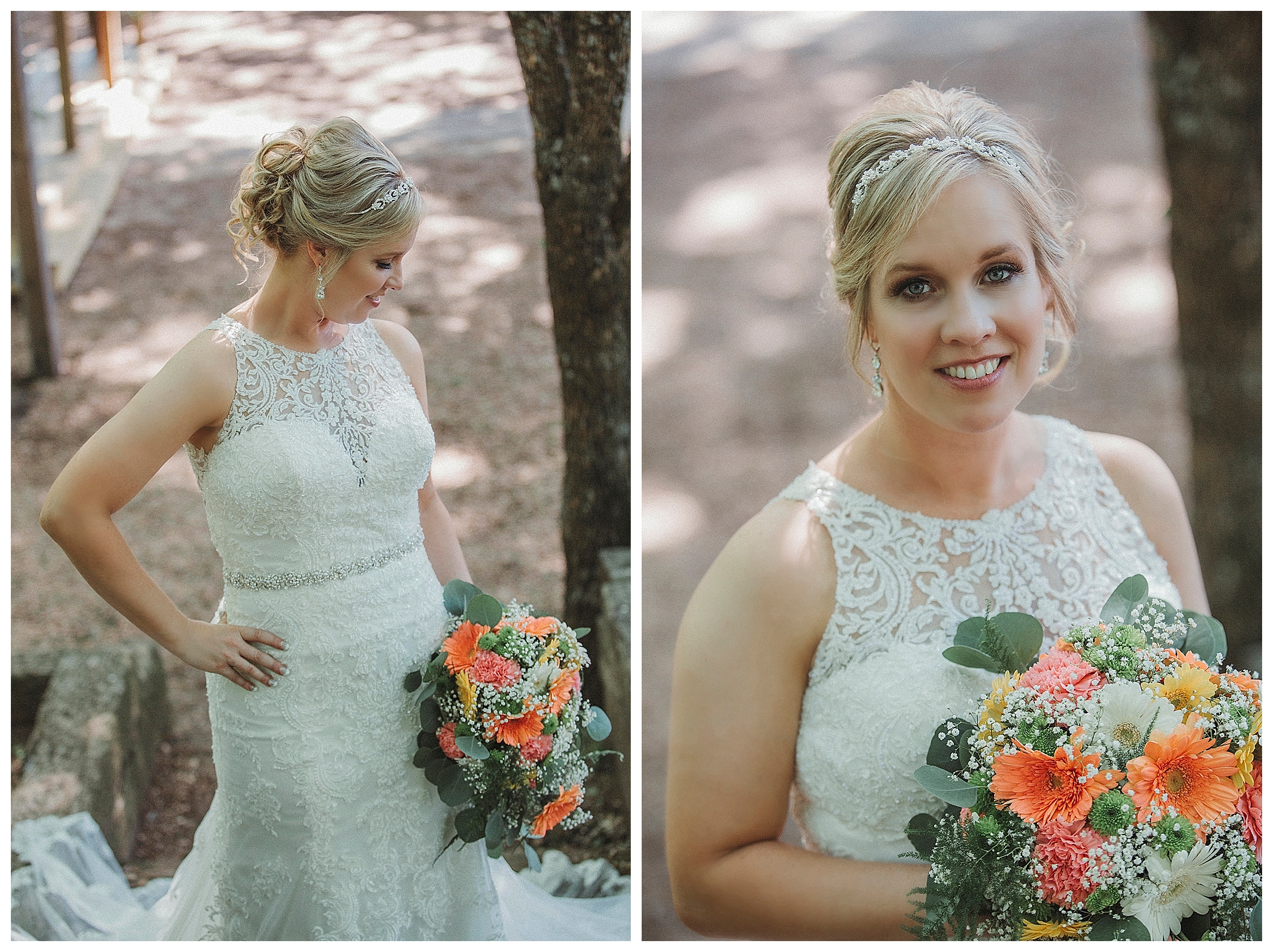 bridal shots with spring flowers
