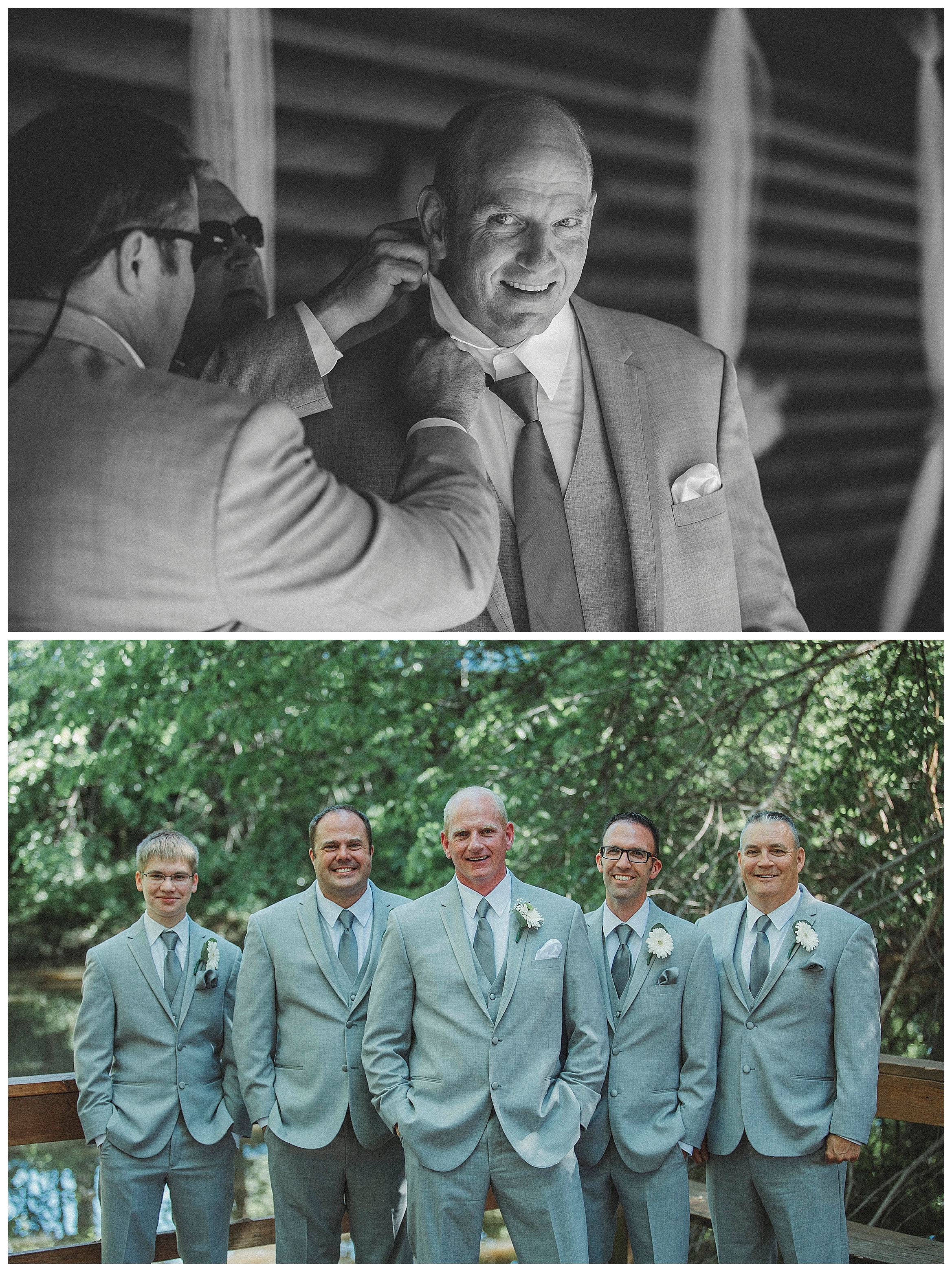 groom getting ready with his groomsmen