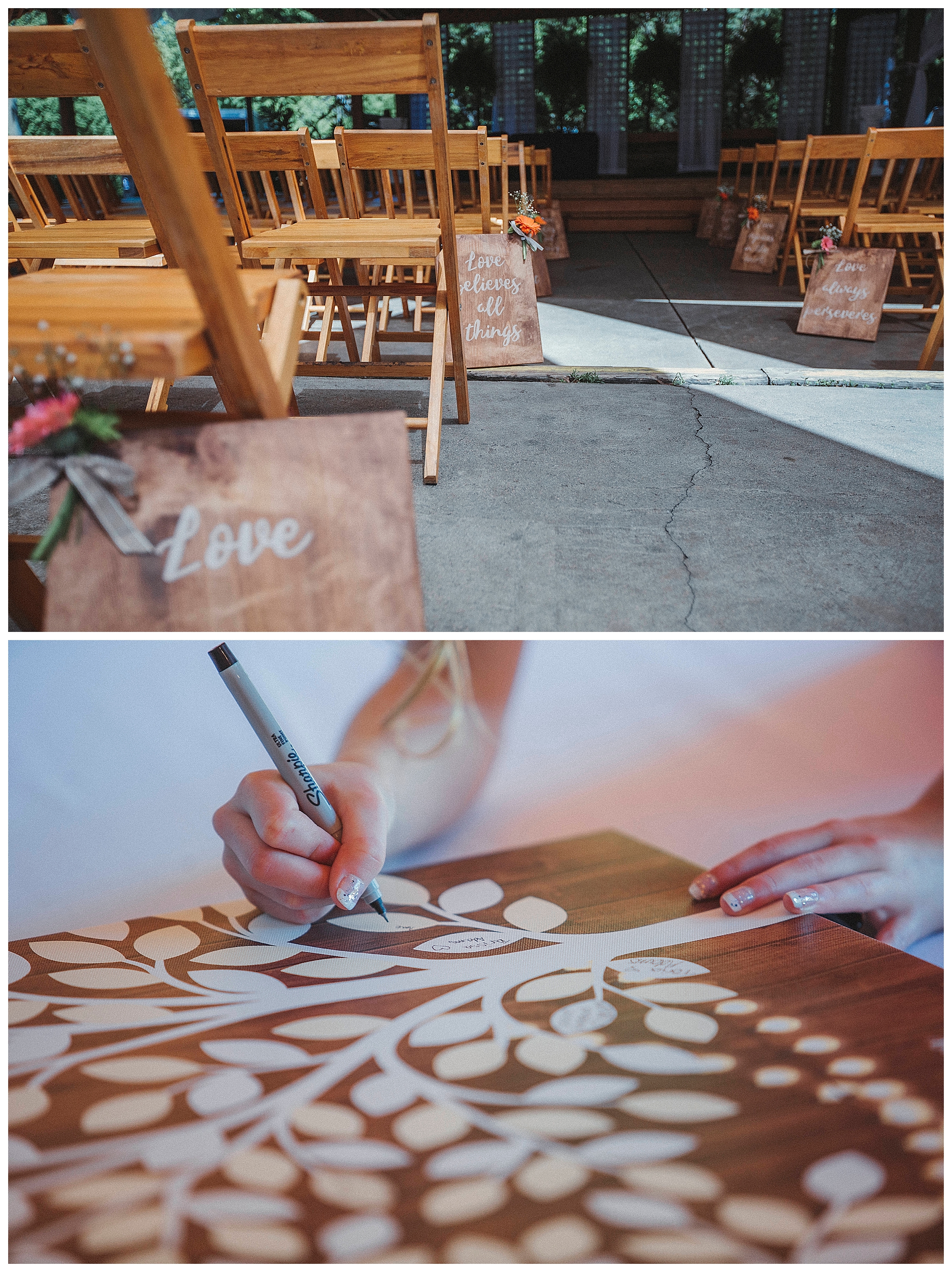 ceremony set up and guest signing