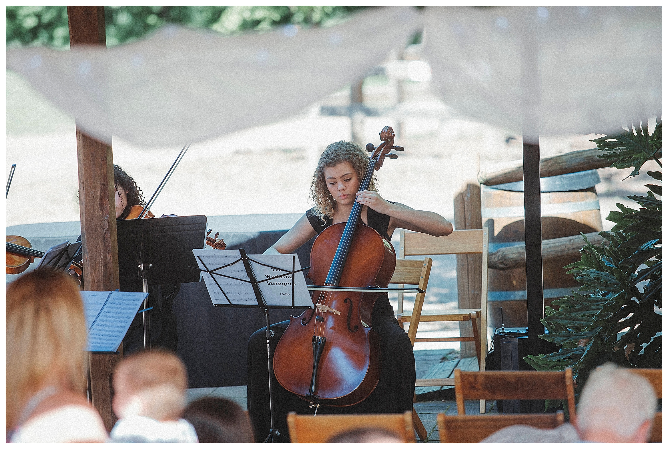 string quartet during wedding ceremony