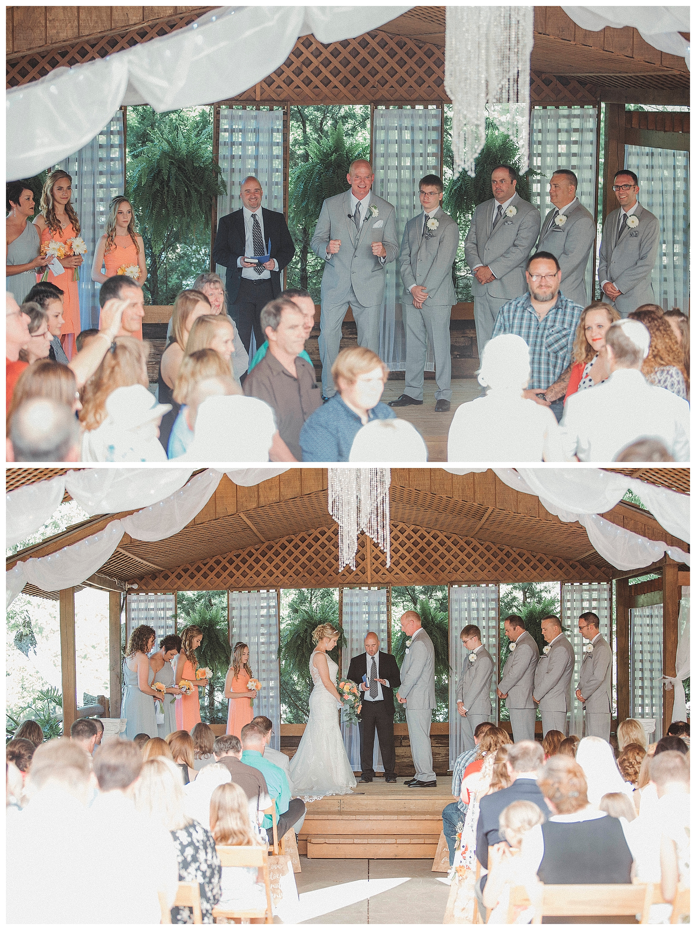 bridal party at the alter during the ceremony