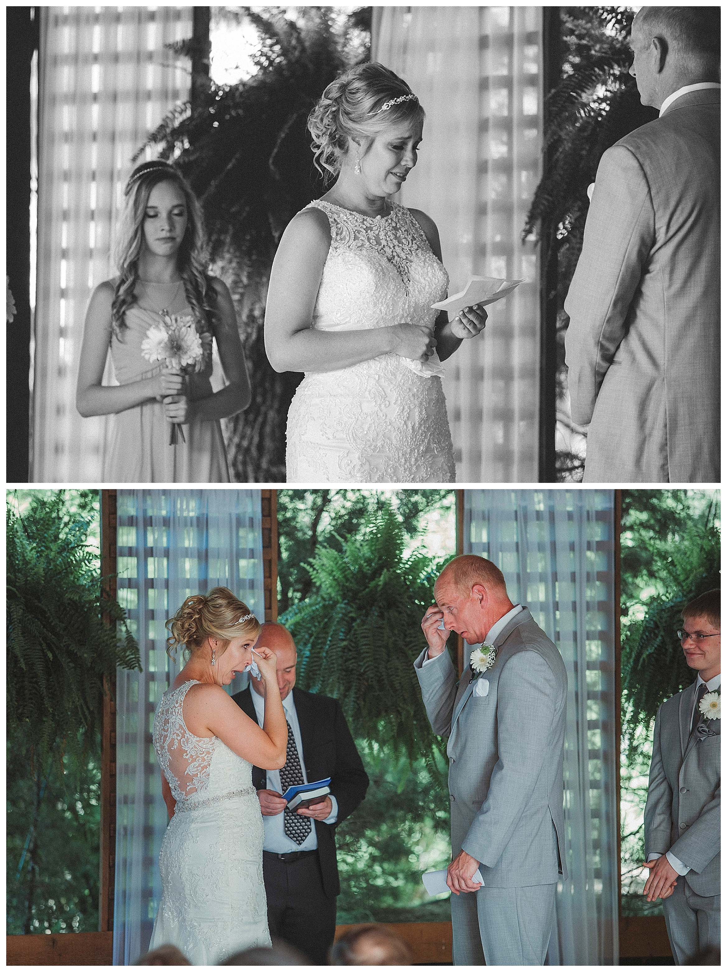 bride reading her vows to the groom