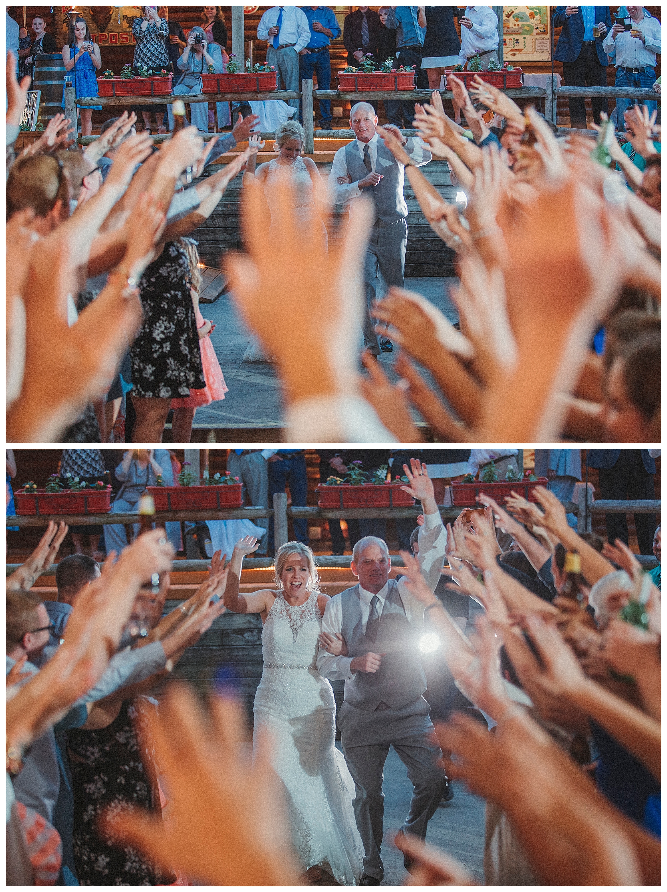 bride and groom entering the dance floor