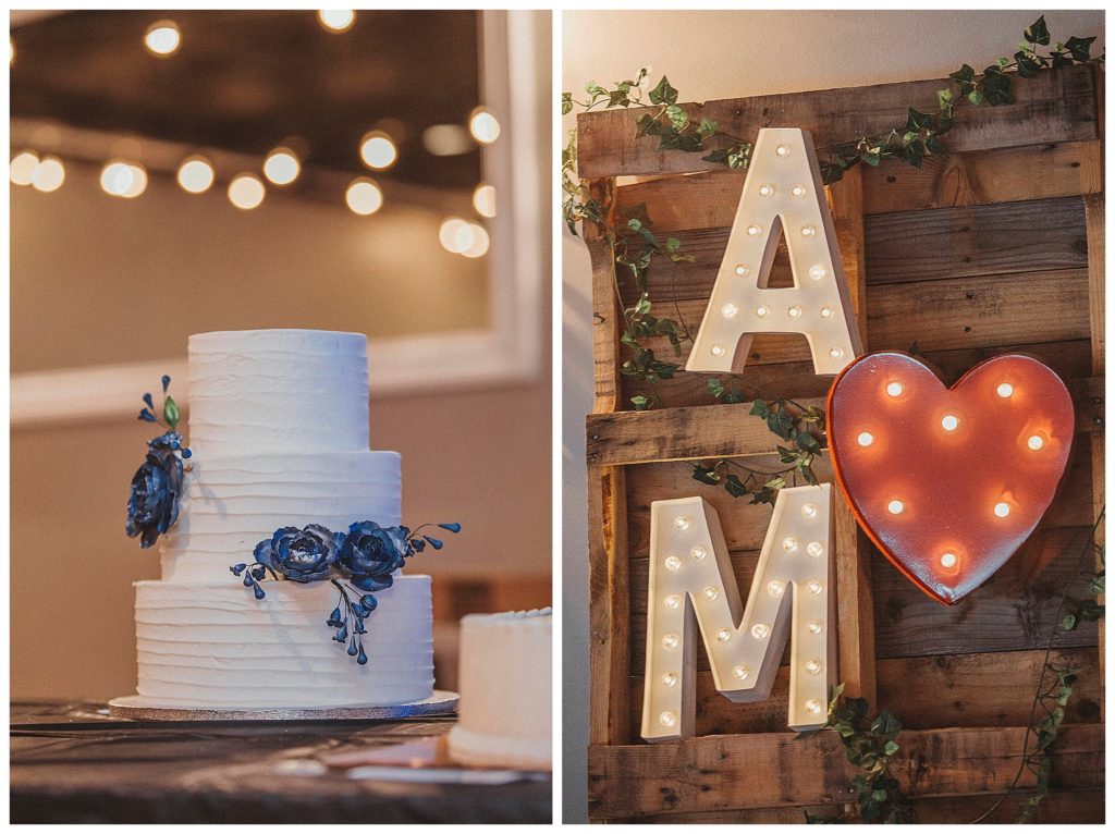 wedding cake and decor