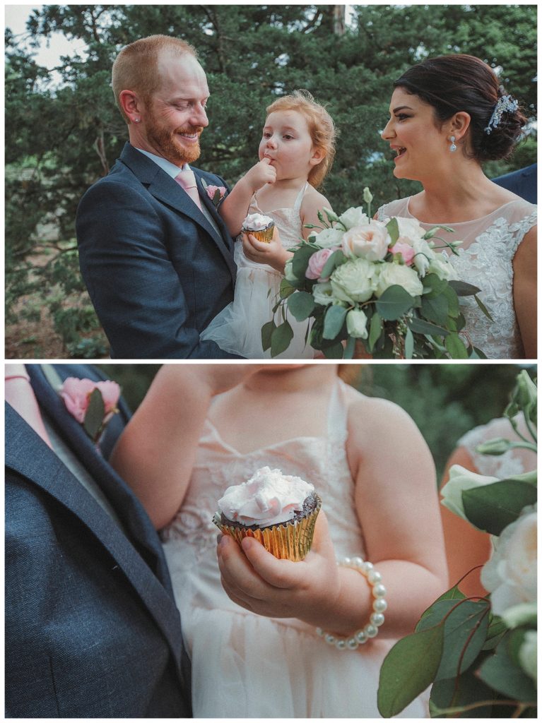 flower girl with cupcake