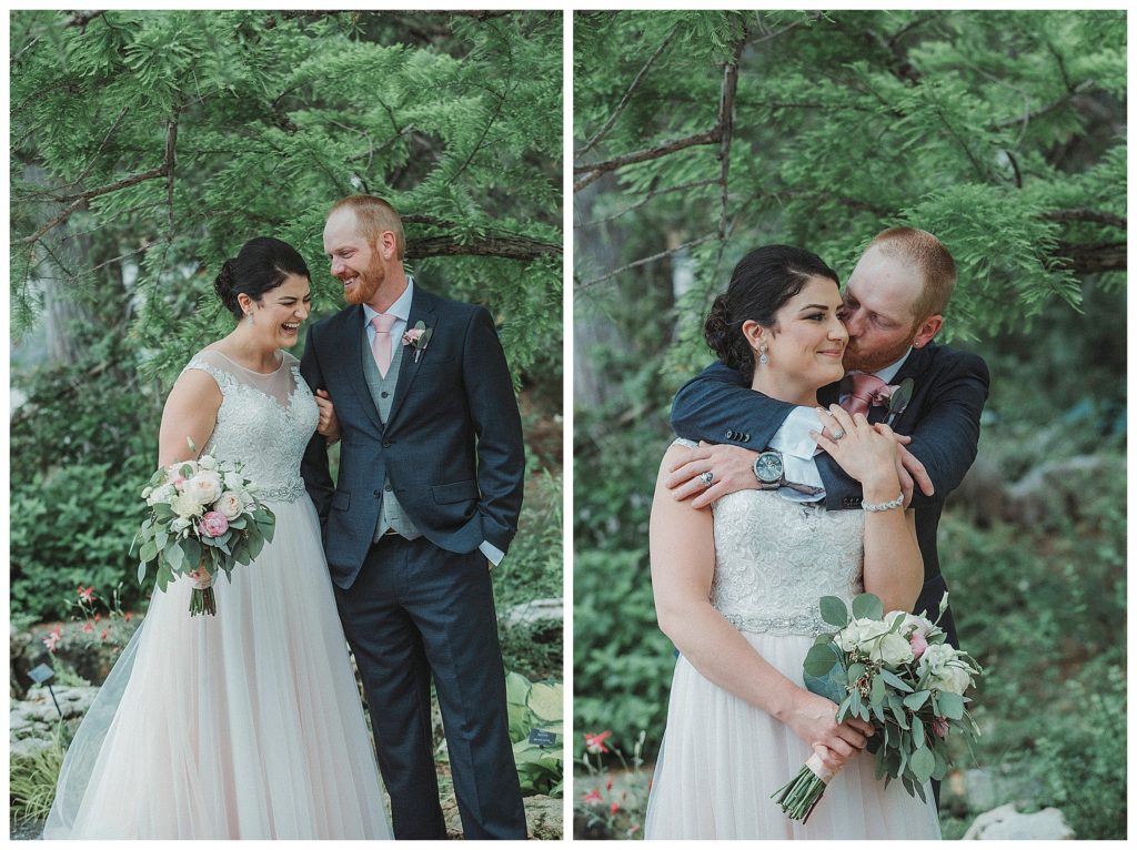 bride and groom in a romanic pose