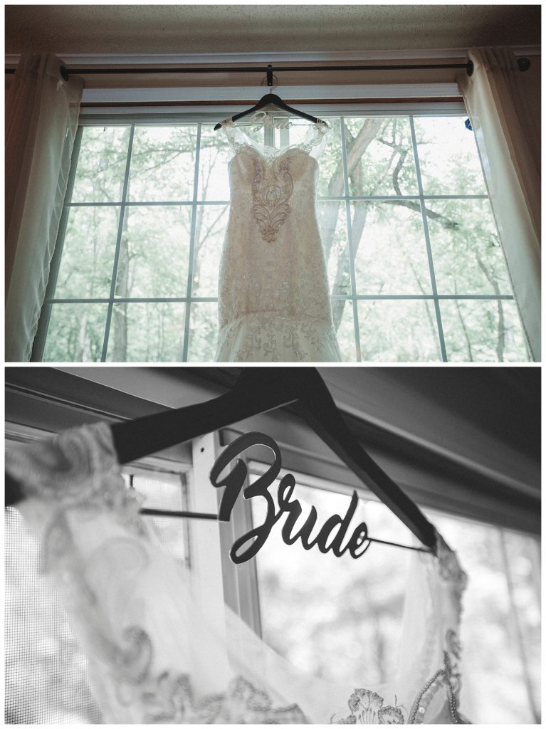 Details of the bridal gown