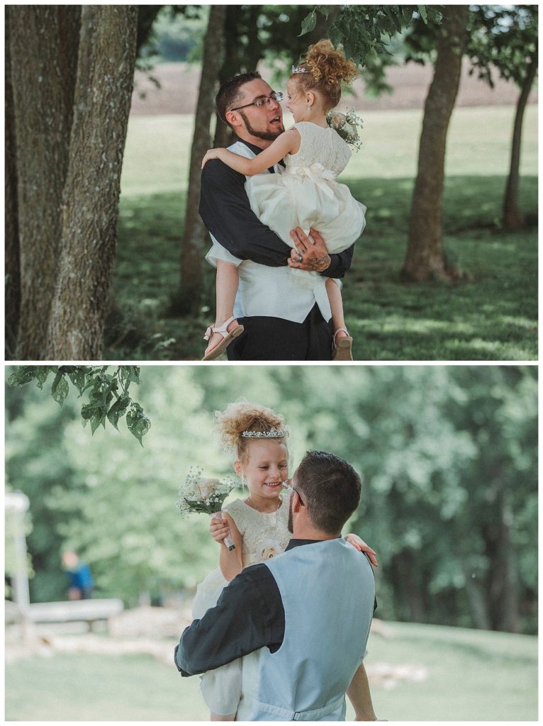 grooms first look with his daughter