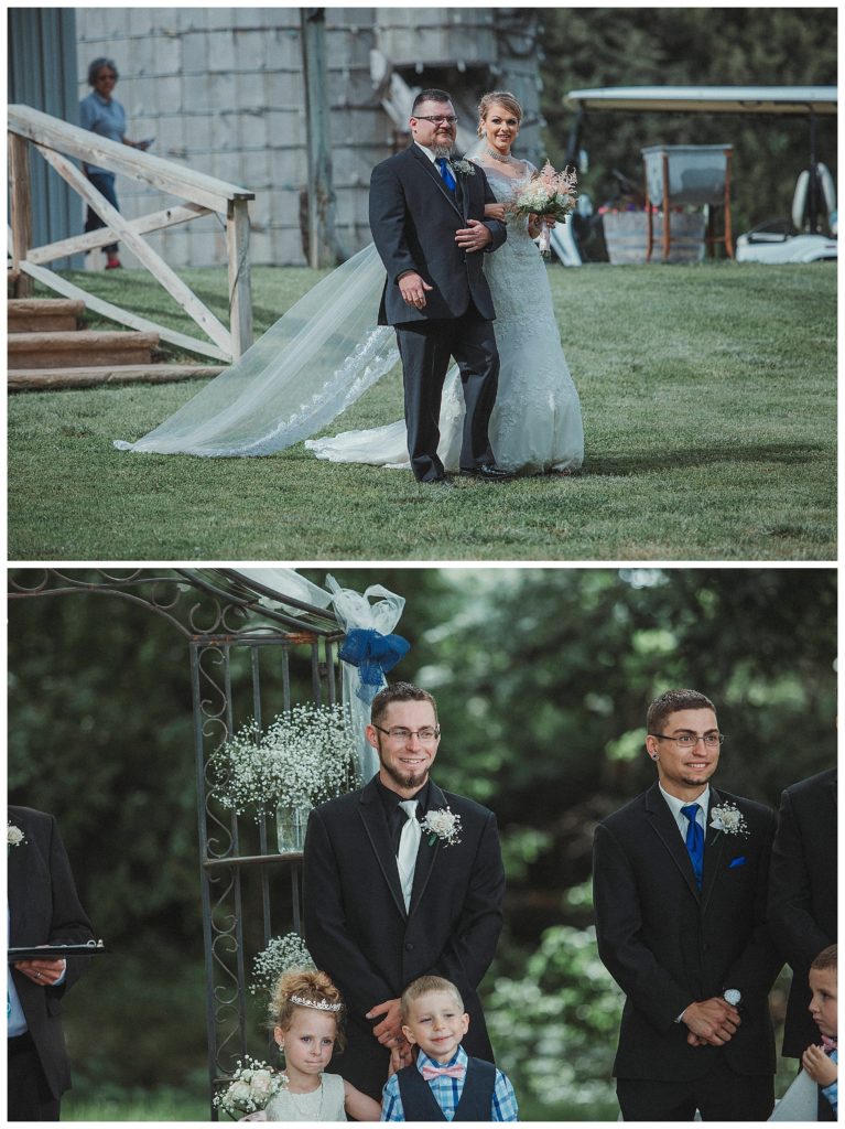 bride walking down the isle with her dad