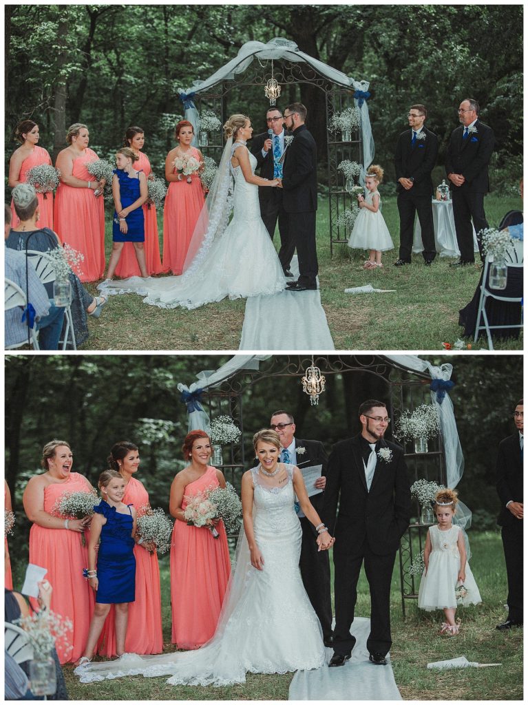 bride and groom at the alter