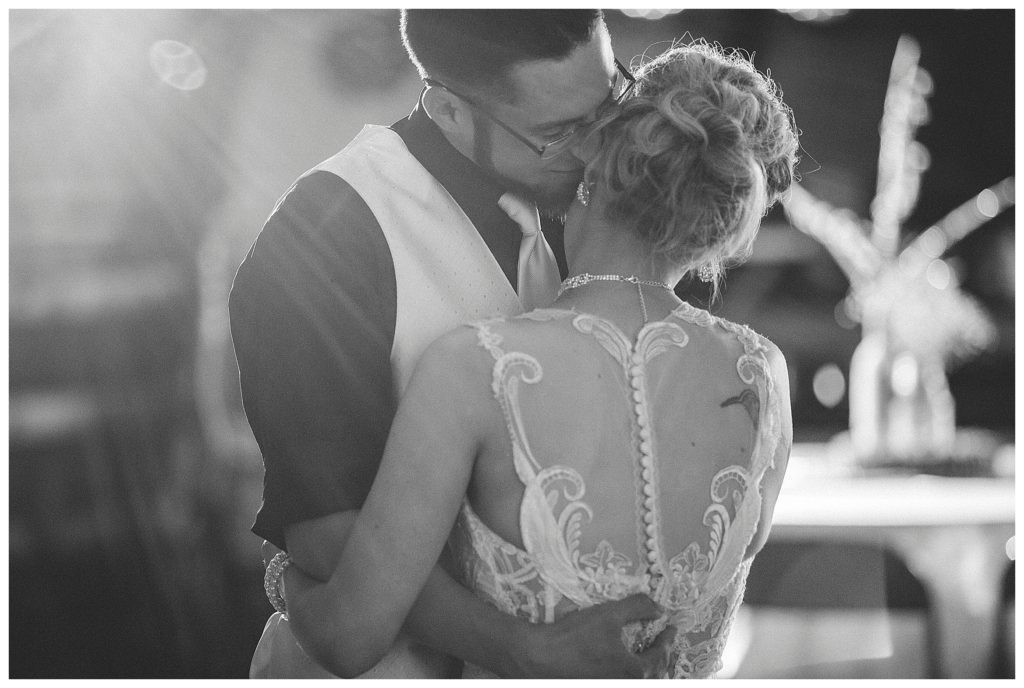 bride and groom having their first dance