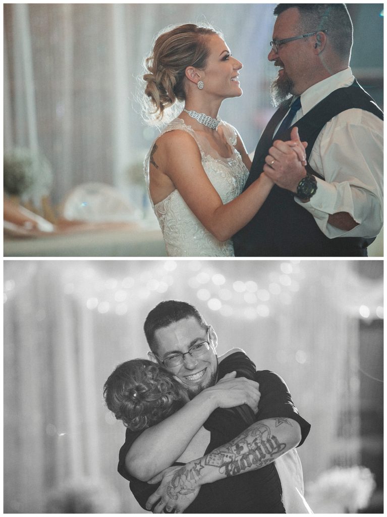 bride and groom dancing with parents