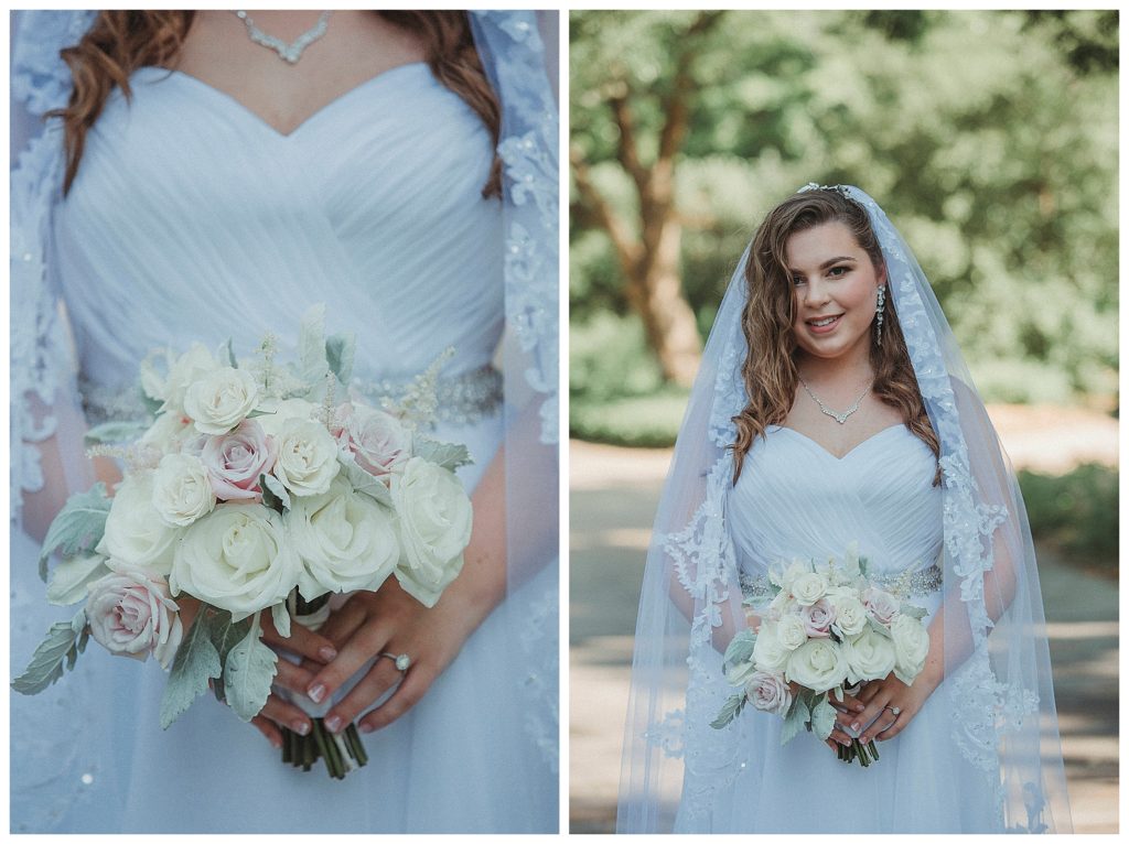 bride with her flowers