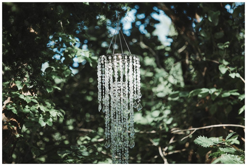 chandelier hanging in the trees