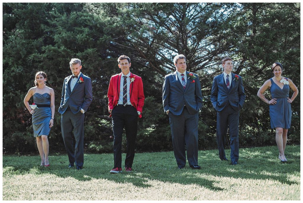 groom walking with his groomsmen