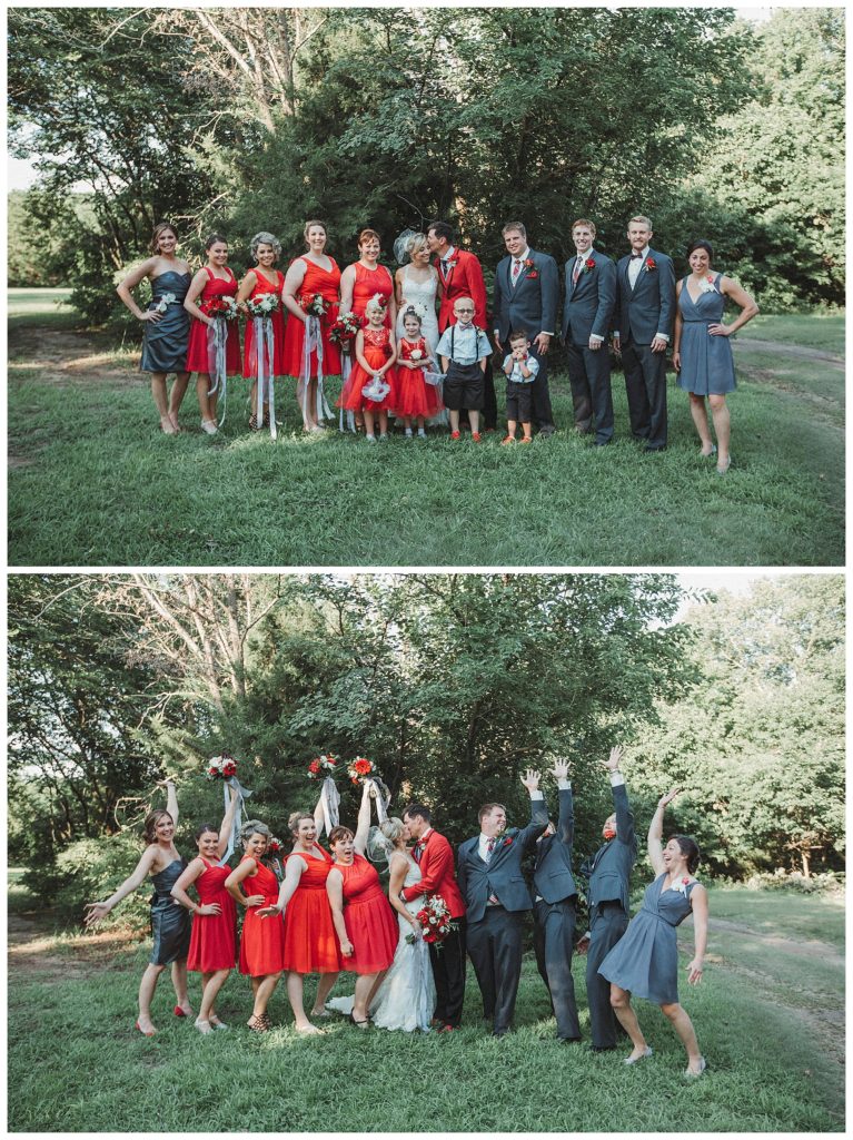 bridal party pictures outside