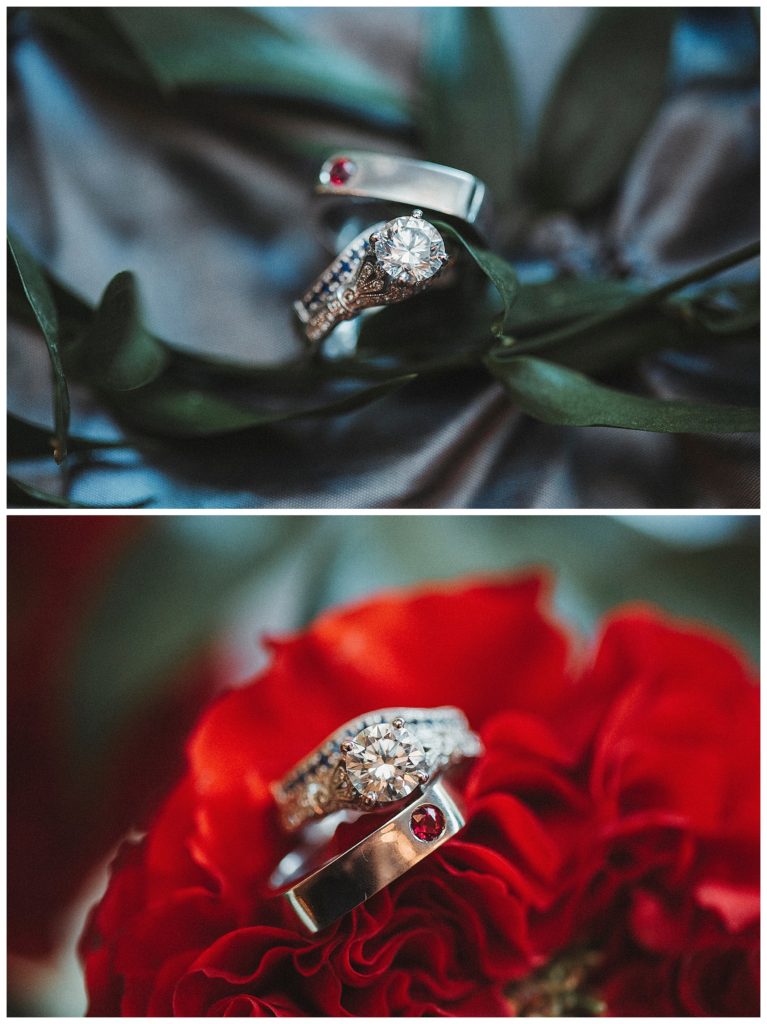 details of the wedding rings