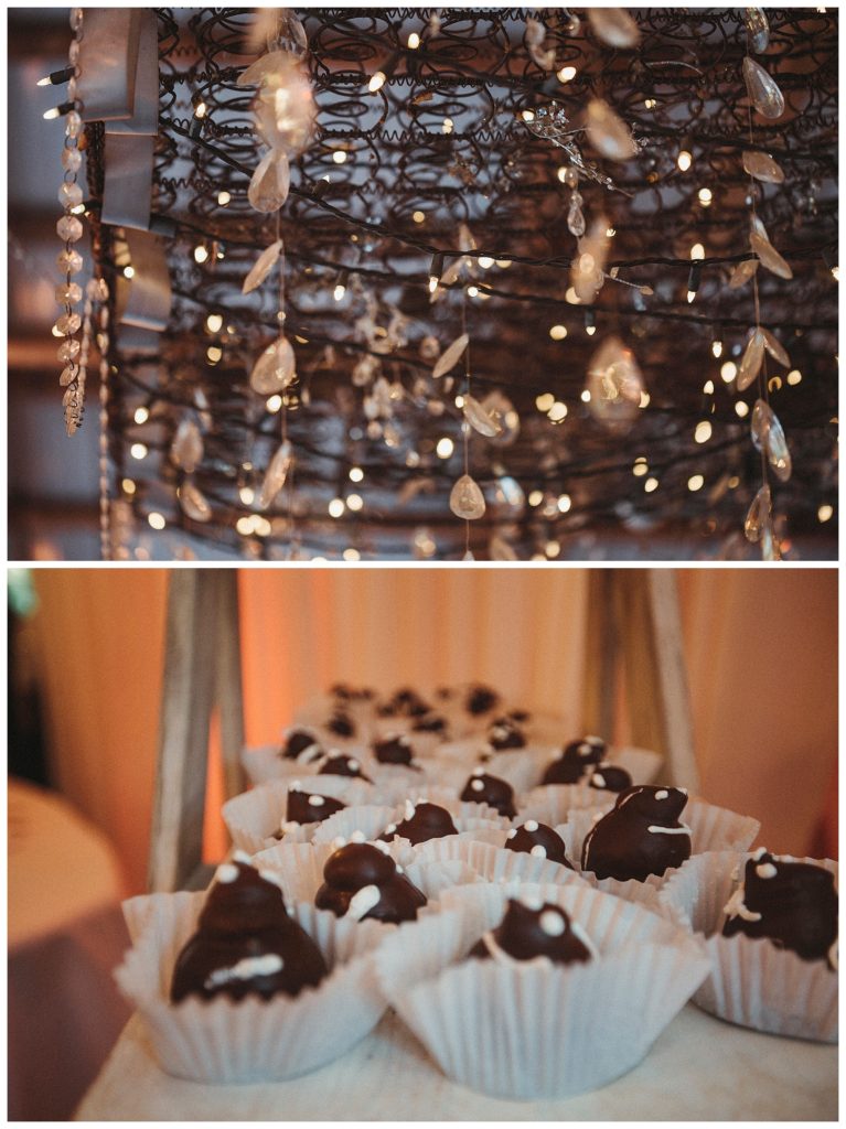 details of wedding reception treats