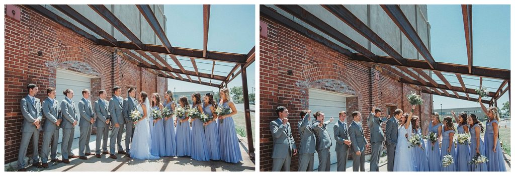 bridal party picture in downtown wichita