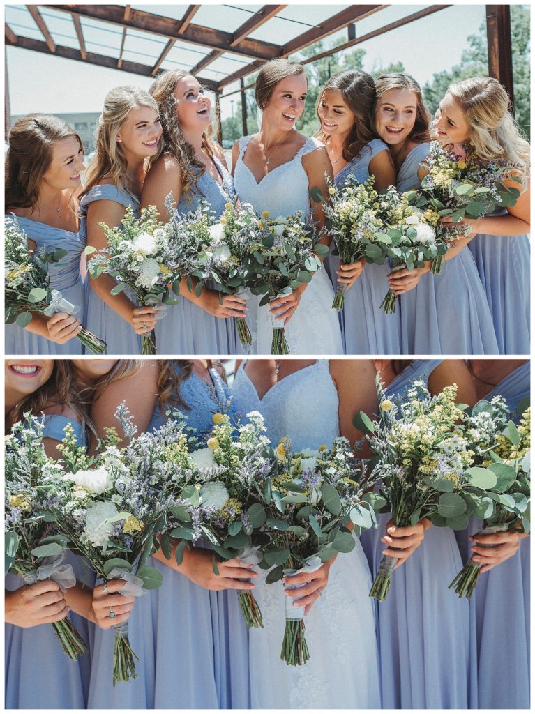 bridesmaids laughing
