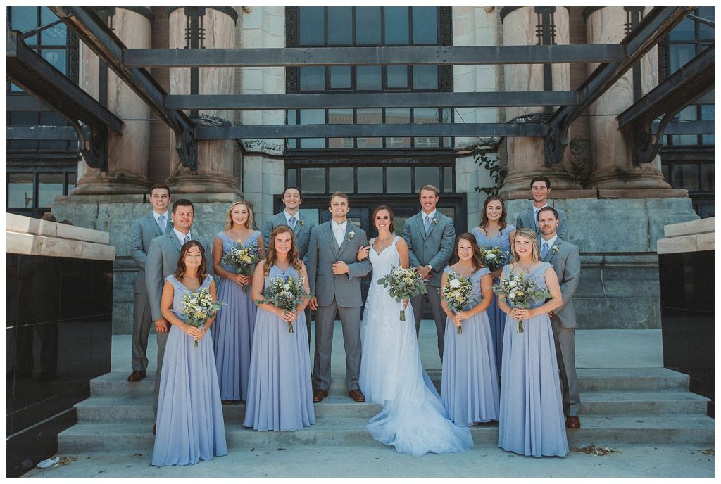 bridal party in front of union station
