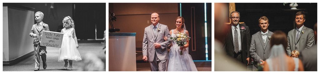 father walking his daughter down the isle