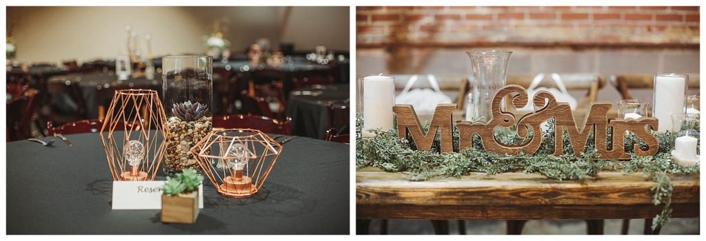 rustic centerpieces at wedding reception