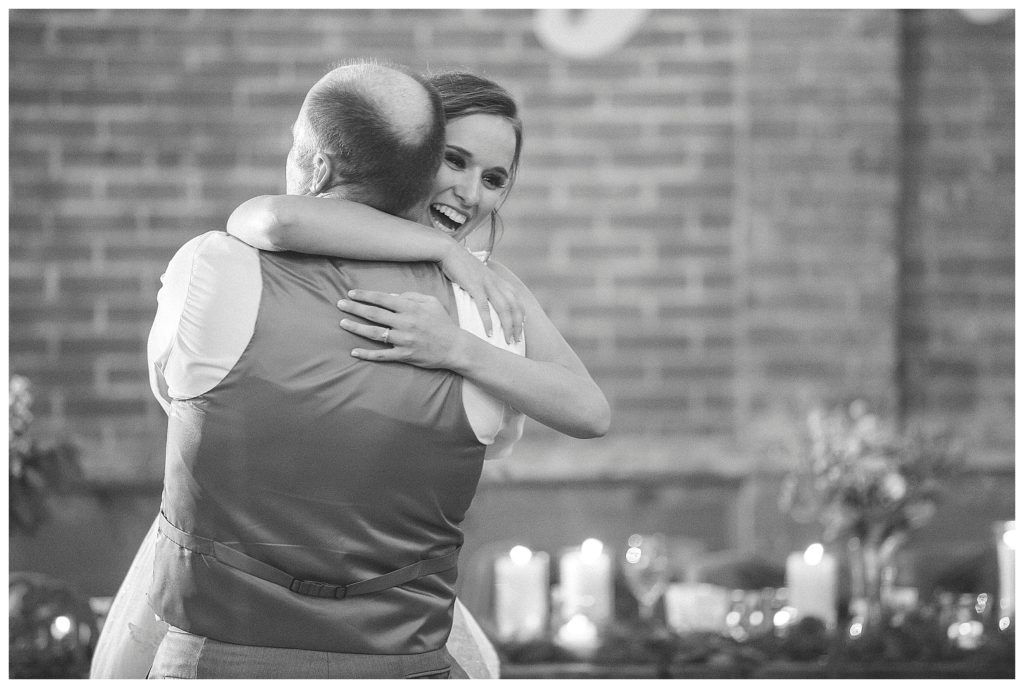 bride hugging her father