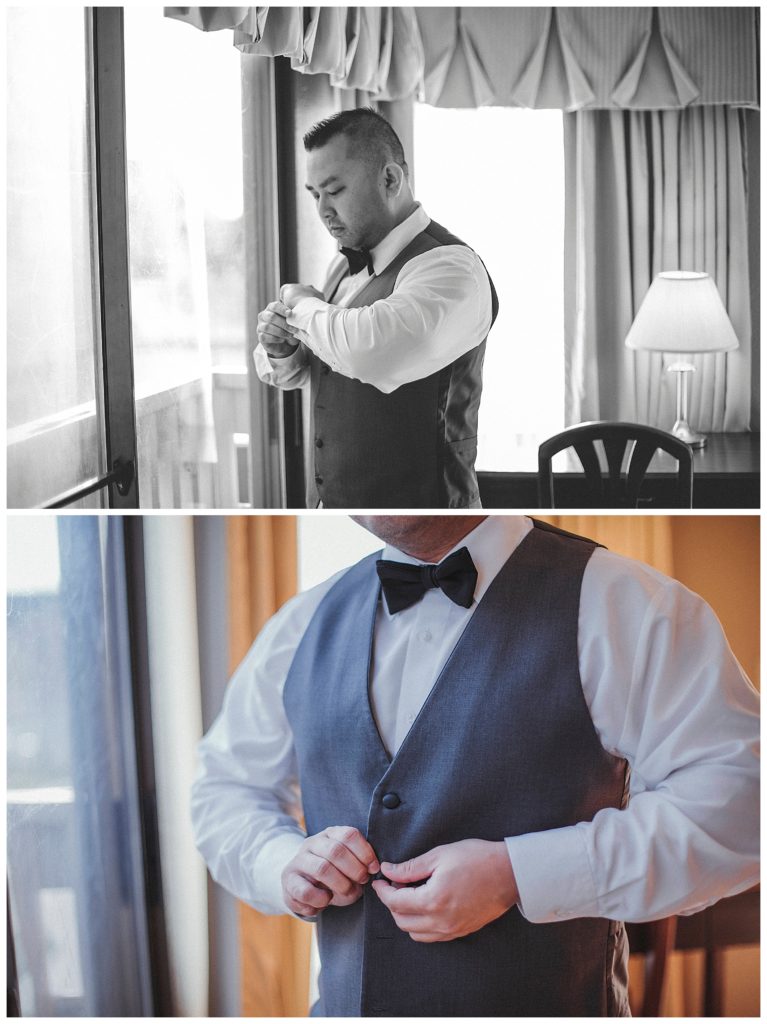 groom getting ready for wedding