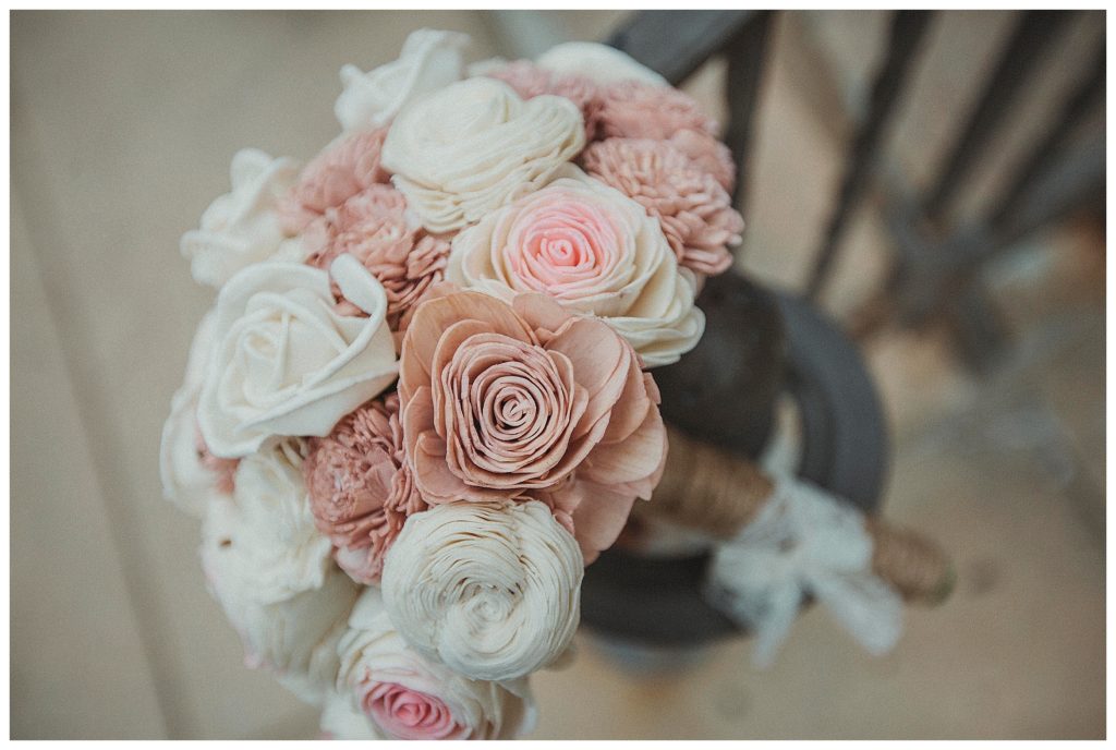 bridal flowers made out of wood