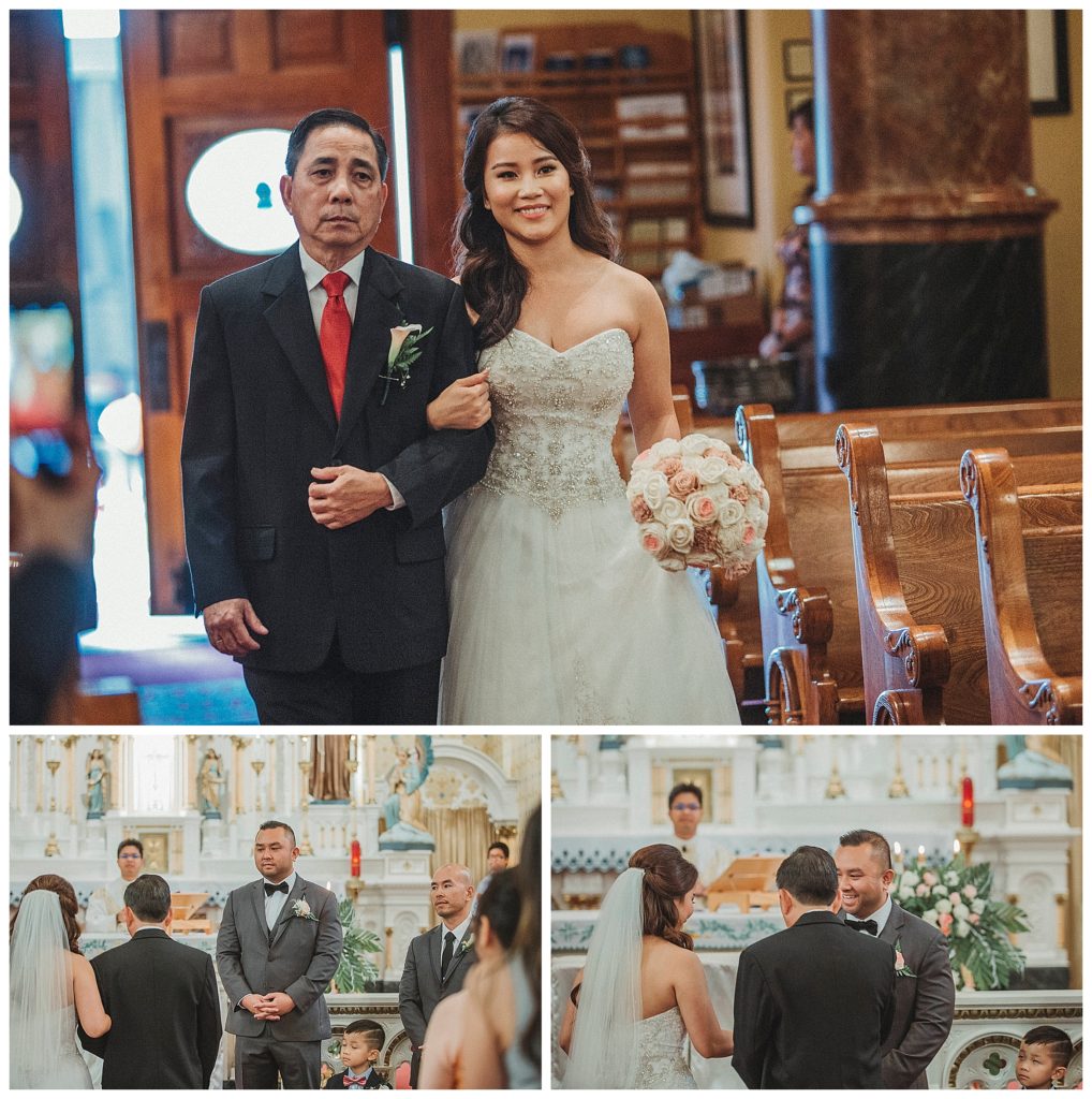 bride and her father walking down the isle
